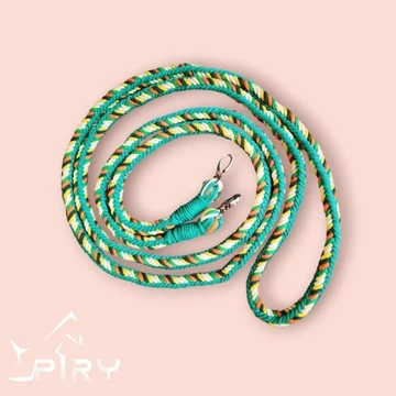 Zöld-sárga kerek fonott kantárszár