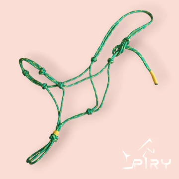 Piros - sárga 4 csomós csomózott kötőfék COB