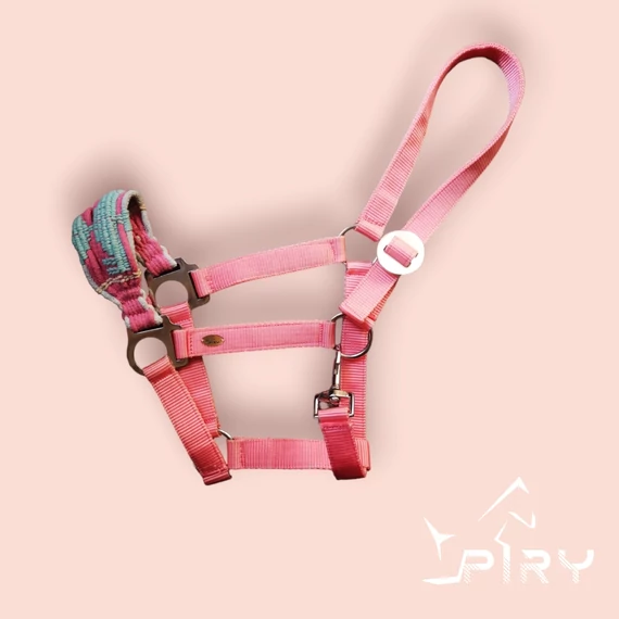 Szövött orrú pony kötőfék rózsaszín