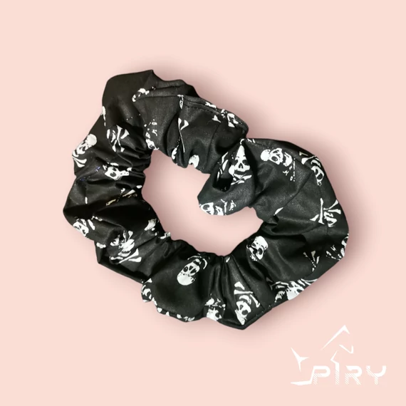 Black Skull Scrunchie hajgumii
