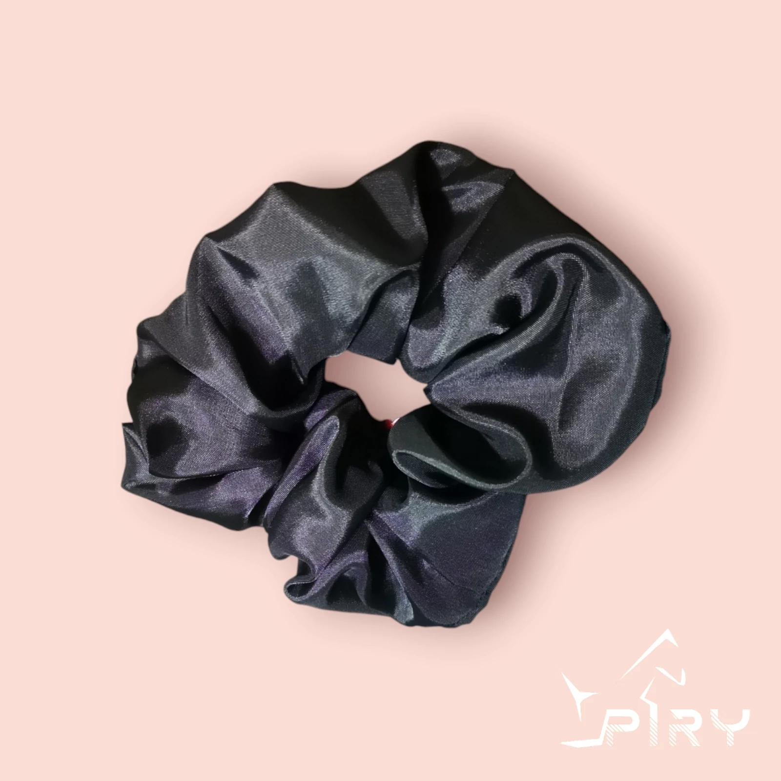 Shiny Black Scrunchie hajgumi